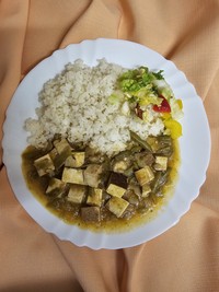 Tofu so šampiňónmi a fazuľkou